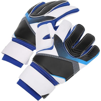 Voetbal Keeper Anti-Slip Handschoenen Voetbal Training Polsbeschermende Handschoenen Blauw black