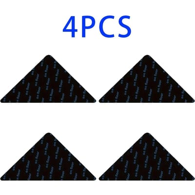 Grote PET Antislip Wasbare Tapijt Onderleggers voor Hardhouten Vloeren en Tegels, 4 Stuks 4 pieces black