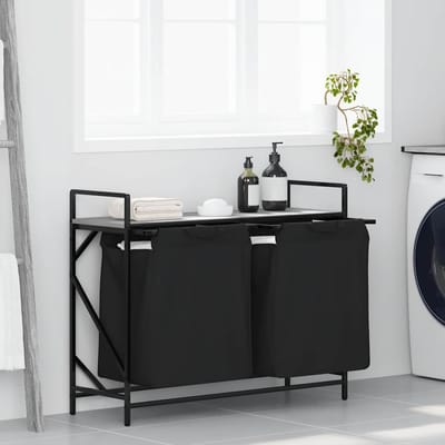 vidaXL - Wasmand - 2 - vakken - met - plank - grijs - sonoma - eiken