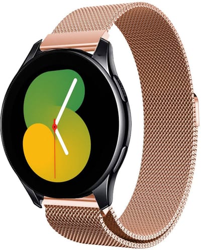 Bandje geschikt voor Samsung Watch 5 / 5 Pro (40 mm / 44 mm / 45 mm) & Huawei Watch GT 3 / 3 Pro 42 mm - Roségoud Milanese Band