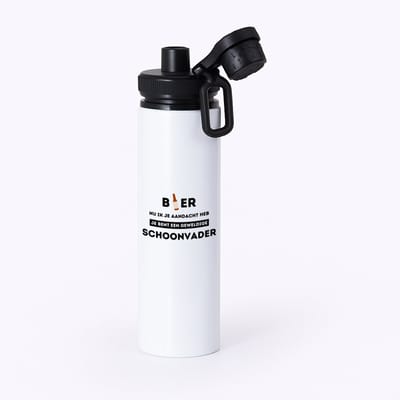 Hacebo® - bier, nu ik je aandacht heb je bent een geweldige schoonvader waterfles met draaidop zwart - schoonvader - vader cadeautjes - vaderdag - verjaardagscadeau - verjaardag - cadeau - geschenk - kado - gift - water fles - 850ML