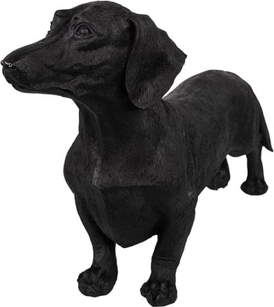 Clayre & Eef Decoratie Beeld Hond 37x11x23 cm Zwart Polyresin