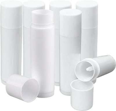 10x Lege Deodorant en Lippenbalsem Sticks, Hulsen - Wit - Deodoranthouder - Lippenbalsemhouder - 15ml