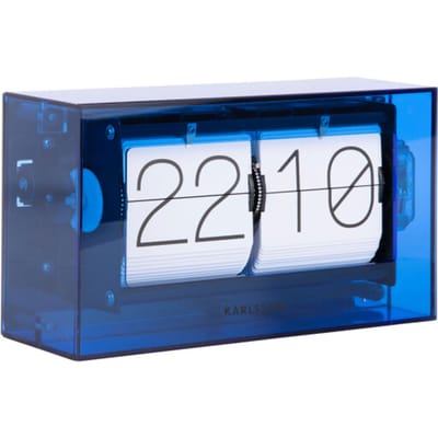 Karlsson Tafelklok Boxed Flip - Donkerblauw - 20.7x20.7x11.7cm - Modern
