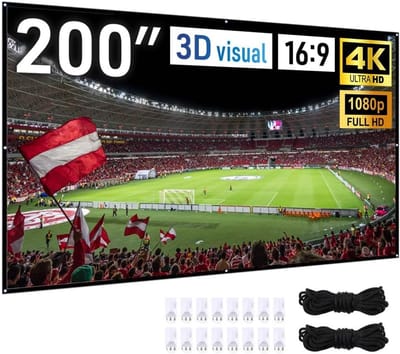 Projectorscherm Buiten - Groot Scherm - Thuisbioscoop Creëren - Voor en Achter Projectie - 200 Inch - Wit