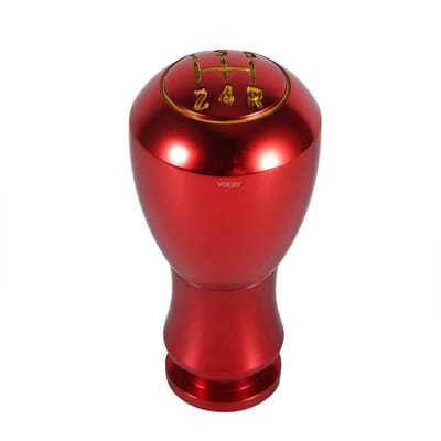 Dailygoods - Universele 5 Versnellingen Aluminium Versnellingsknop - Rood