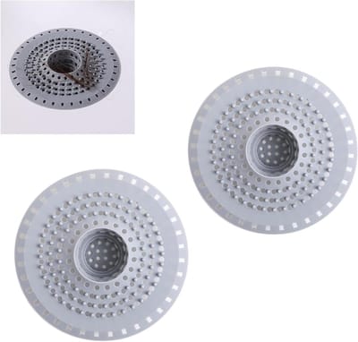 Afvoer Haar Catcher - Douche Gootsteen Zeef - Afvoer Verstopping Voorkomen - Flexibel Duurzaam Siliconen - 12.5 cm Diameter - Grijs