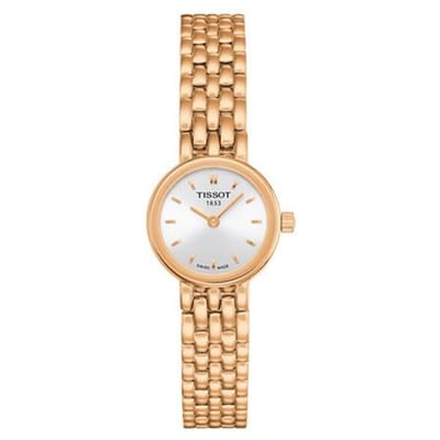 Tissot Série Mignonne Mouvement Quartz Étanche Petit Cadran Montre Élégante Montres Femmes Argent T058.009.33.031.01 Regular Watch Box,Rose Gold Strap beige
