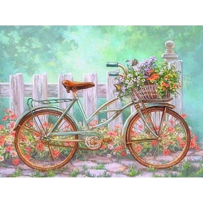 5D diamant schilderij volledige ronde boor fiets bloem diamant borduurwerk foto van strass 20X30CM brown