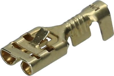 Verpakking met 100 Cembre platte contactdozen, ongeïsoleerd met borglip 6,3 0,8/1-2,5mm² I industriële kwaliteit van de Duitse dealer
