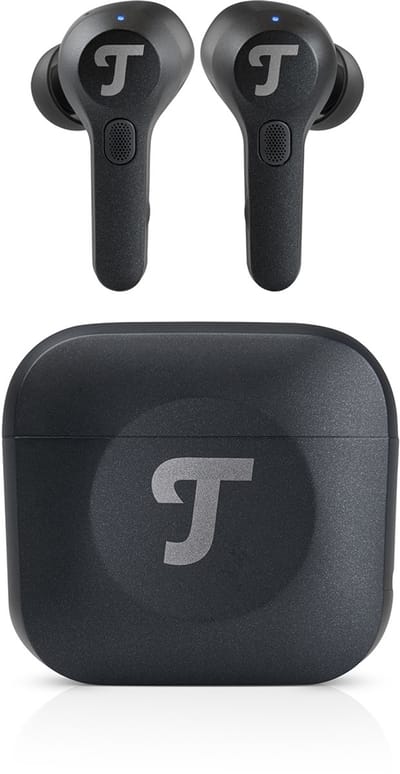Teufel AIRY TWS PRO - True Wireless oortjes met noise cancelling, transparantiemodus, draadloos opladen, batterij tot 32 uur, IPX4 waterbestendig - Night Black