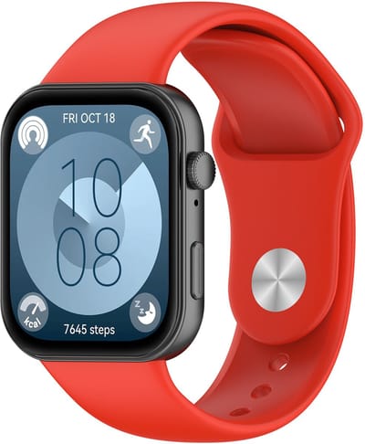 By Qubix - Siliconen sportband - Rood - geschikt voor Huawei Watch Fit 5 / 4 / 3