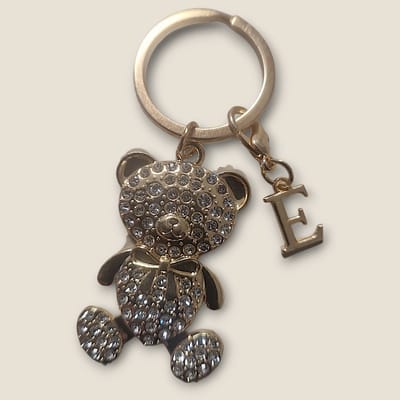 Sleutelhanger Beertje met Letter E - Gepersonaliseerd - Persoonlijk cadeau - Verjaardagscadeau - Kraamcadeau - Persoonlijk geschenk - Tashanger - Sleutelhanger