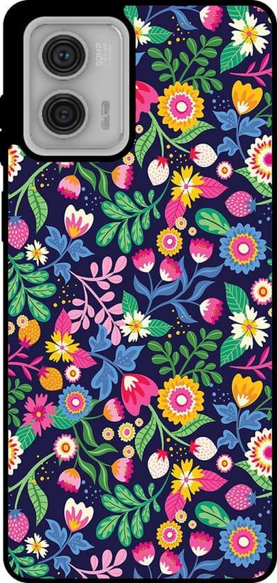 Smartphonica Telefoonhoesje Geschikt voor Motorola Moto G73 met bloemen opdruk - TPU backcover case flower design geschikt voor Motorola Moto G73