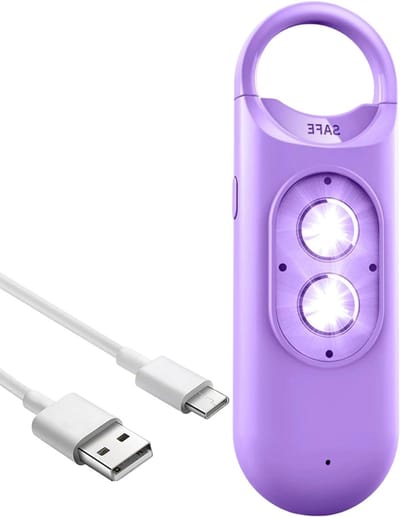 Persoonlijk Alarm - Draagbare Sirene - Veiligheid Onderweg - 130dB Geluid - 9.9 cm - Paars