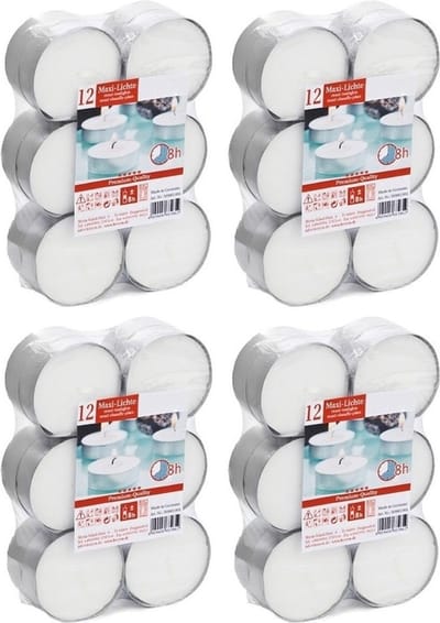 Trend Candles Waxinelichtjes - 48x stuks - 8 branduren - Geurloze kaarsen - Theelichtjes
