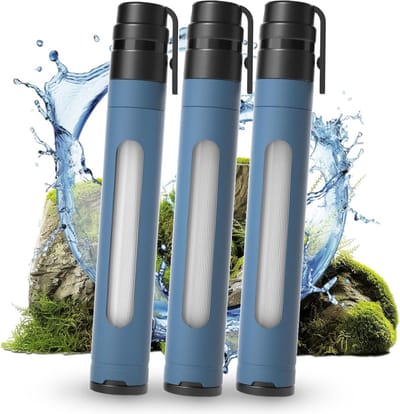 PolkaHome Waterfilter, outdoor, survival, met kijkvenster, persoonlijk waterfilter met 3000 l filtercapaciteit, drinkwaterfilter, outdoor, camping, waterfilter, drinkwater voor noodgevallen enz.