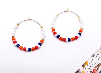 Jeannette-Creatief® - Oorringen - Holland - Oorringen Miyuki Rocailles Kralen Oranje Rood Wit Blauw Goud