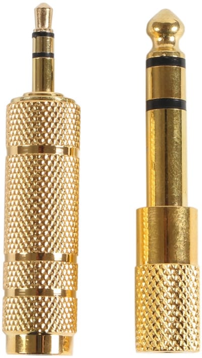 2-in-1 Audio Adapter Set - 6.35mm naar 3.5mm en 3.5mm naar 6.35mm - Stereo - voor Mixer, Versterker en Hoofdtelefoon - gold plated