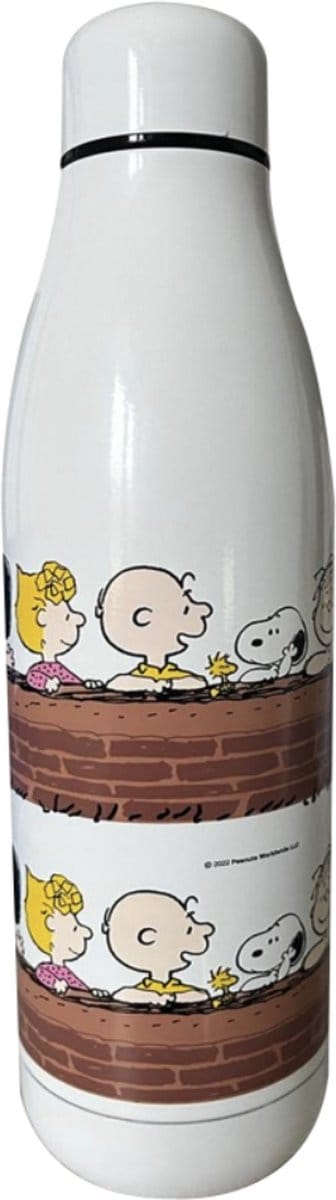 Quy Cup - 500ml SNOOPY WHITE-BROWN Drinking Bottle - Stainless Steel - Thermosfles 12 uur heet 24 uur koud herbruikbaar RVS fles