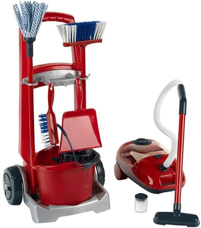 Zylo® Schoonmaakkar - Poets Wagen - Schoonmaakkast - 29x24x60cm - Rood