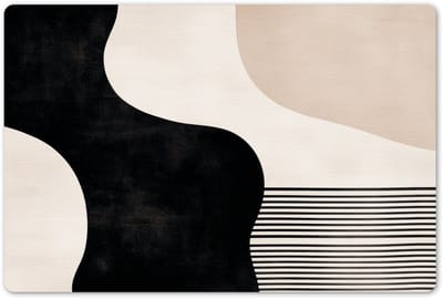 Placemats 45x30 cm - Placemat kunststof - 1 stuk - Abstract - Japandi - Beige - Modern - Borden onderleggers - Decoratie voor op tafel - Keuken tafeldecoratie accessoires - Vinyl onderlegger - Tafelversiering