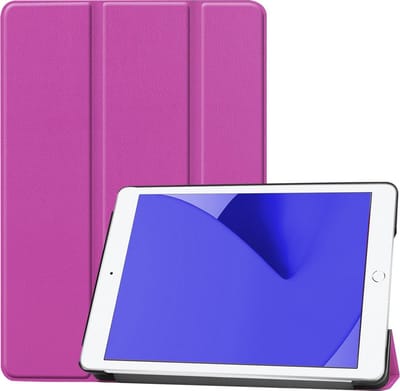 Hoes - Geschikt voor Apple iPad 8 (2020) - 10.2 inch - 8e Generatie - Dun & Stevig - Trifold Bookcase - Hard Cover - Hardcover Book Case - Tablet Hoesje - Paars