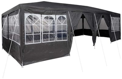 Partytent opvouwbaar - Paviljoen - 8x4m - Easy up - Waterdicht - met Zijwanden - Weerbestendig - Antraciet en wit