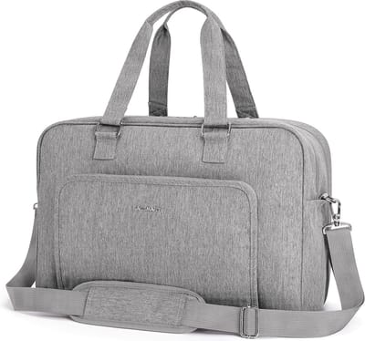 Weekender reistas, handbagagetas, sporttas met schoenentas, 15,6 inch laptopvak voor vakantie, werk, sport, 27 liter, grijs