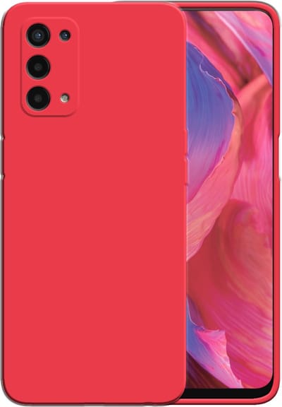 Smartphonica Siliconen hoesje voor OPPO A54 5G case met zachte binnenkant - Rood geschikt voor Oppo A54 5G
