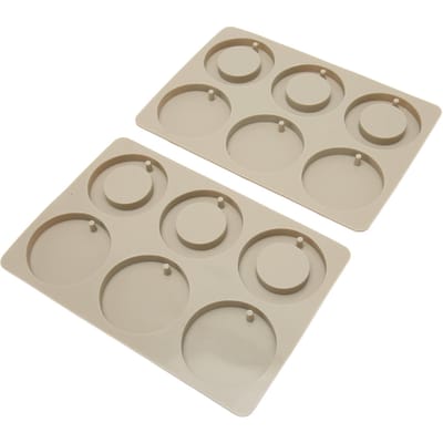 2 Stuks Siliconen Mallen 6 Cirkels Ringen DIY Wasmallen voor Kaarsen Aromatherapie Gips Handgemaakte Zeep beige