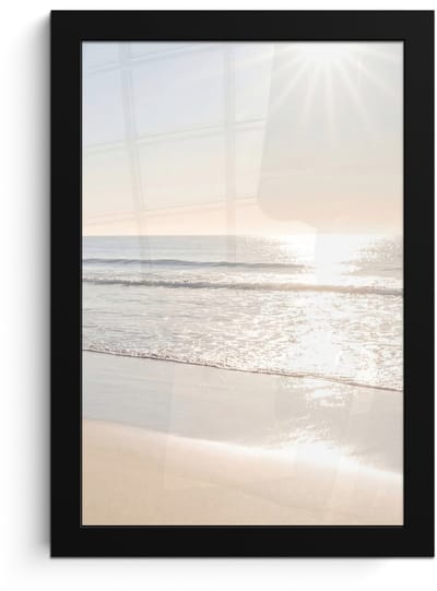 Poster in lijst - Fotolijst 20x30 cm - Posters - Zee - Zon - Zand - Posterlijst zwart - Decoratie - Wanddecoratie woonkamer - Muurdecoratie slaapkamer