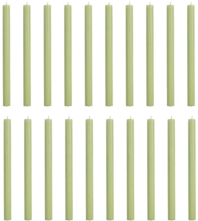 RUSTIK LYS DINERKAARS FROSTED GREEN 2.1 x 30 cm doos van 20