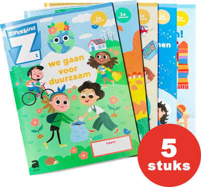 Zonnekind - 5 educatieve doeboeken - Boordevol verhalen en activiteiten in verschillende thema's - Vakantieboeken voor kinderen 6 jaar / 7 jaar / 8 jaar - Groep 3 t/m groep 5 - Kinderboeken school / duurzaam / herfst / Sinterklaas / Winter