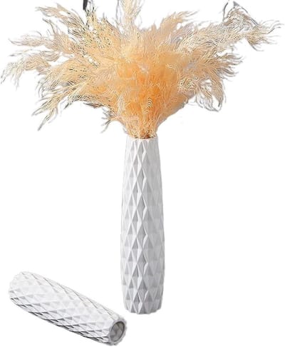 Keramische Vaas - Decoratieve Vaas - Woonkamer Decoratie - Hoogwaardig Keramiek - 61 cm - Wit