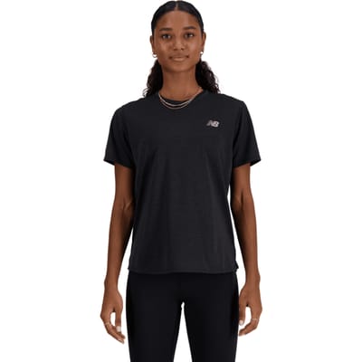 New Balance Athletics T-shirt T-shirts Dames - Zwart - Maat XS - Poly Jersey