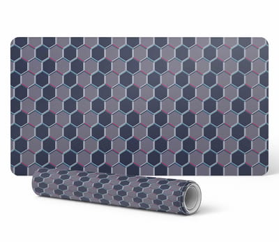 Decoratieve bureauonderlegger voor werk en studie, zeshoekig raster, 90x45 cm