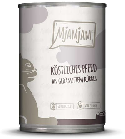 MjAMjAM Cat - Leckere Mahlzeiten Dose 6x400g | Pferd & Kürbis