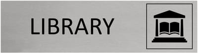 CombiCraft Aluminium deurbordje Library 165x45mm met tape - per stuk