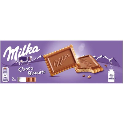 Milka Choco Biscuits 150g x 2 = 300g – Chocoladekoekjes met Alpenmelkchocolade – Knapperige Koekjes - voordeelverpakking