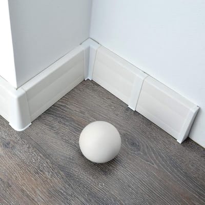 [DQ-PP], plinten, 75 mm, PVC, laminaatstrips, plinten van kunststof, PVC, laminaat, decoratieve plinten 16 Meter Sockelleisten wit