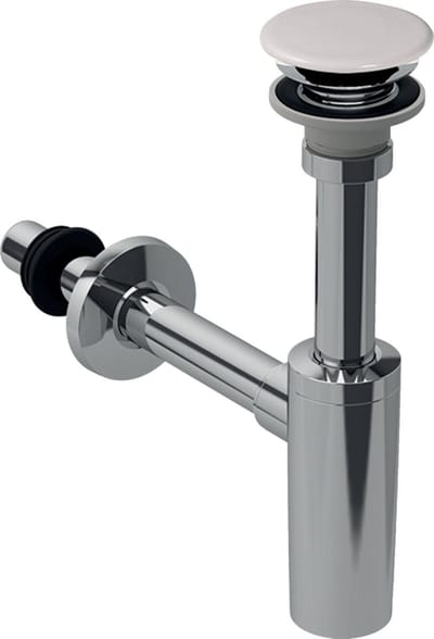 Geberit Wastafelsiphon Plugdeksel One: D=32Mm G=1 1/4" Wit/Gl-Chr.