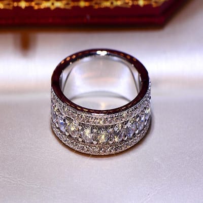 Solid S925 Sterling Zilver Kleur Indien Geslepen Diamanten Ring Fijne Anillos De Bizuteria Bruiloft Zilver 925 Sieraden Bijoux Edelsteen Ringen 7