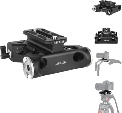 Riser Baseplate met ARRI Rosette Mount en 15mm Rod Clamp voor Canon en Sony Cinema Camera's - Professionele Stabiliteit en Accessoires