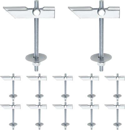 12 Pack M6x100mm Zware Gegalvaniseerde Stalen Rocker Bolts en Drywall Ankers voor Zware Objecten aan Wand en Plafond Bevestigen