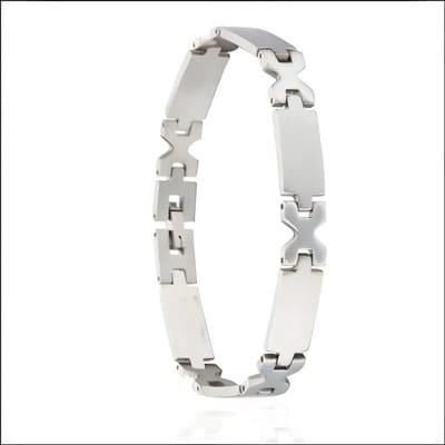 Rvs sieraden - zilverkleurige armband met kruizen - trendy en stoer