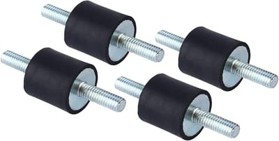 Pack van 4 Rubber Buffers M6, Dubbele Schroef Vibration Dampers voor Compressoren en Motoren, Geluidsdempers voor Diesel en Benzine