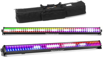 BeamZ set van 2 LCB288 RGBW LED Barren in flightbag - Wash en stroboscoop - 102 cm