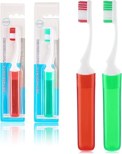 2 Pcs Reiskwasten - Inklapbare Reis Tandenborstel - Draagbare Vouwbare Mini Tandenborstel - Zachte Reis Tandenborstel voor Volwassenen Kinderen Reizen Kamperen
