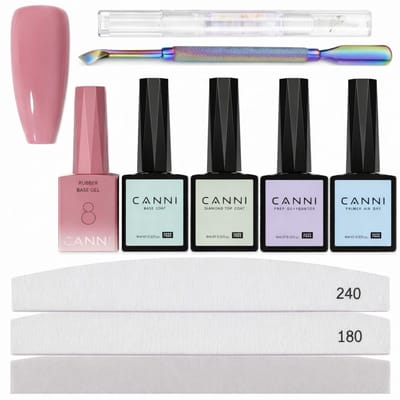 Canni - Rubberbase - Set - 10-delig - HEMA-vrij - TPO-vrij - Rubber base - Rubber base coat - Rubber base gellak - Rubber base gel - Rubberbase gellak - Rubberbase clear